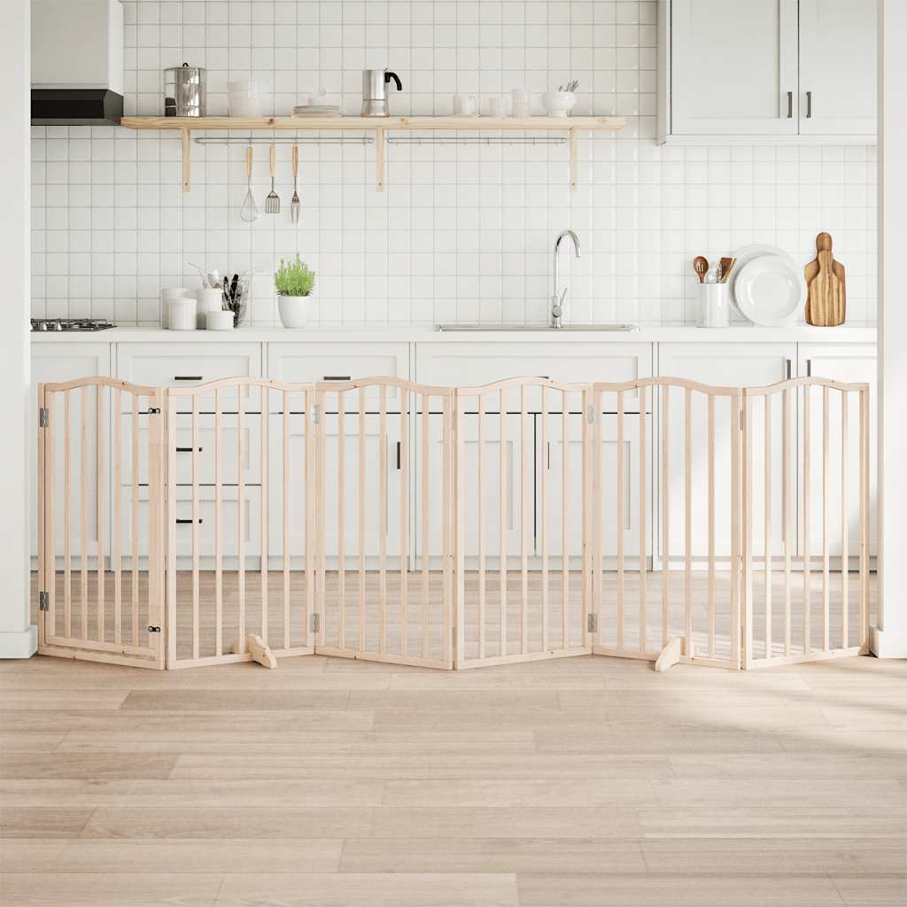 Hundegitter mit Tür Faltbar 6 Paneele 300 cm Pappelholz