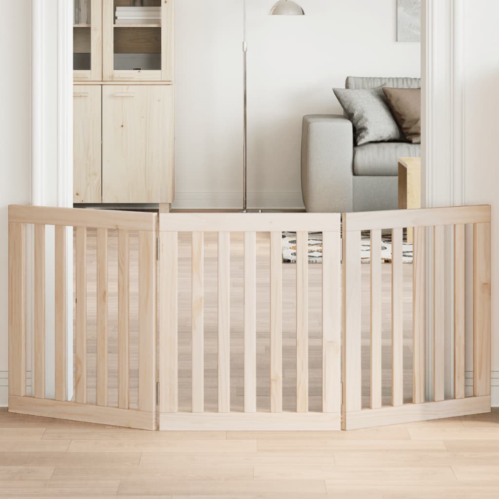 Hundegitter Faltbar 3 Paneele 150 cm Pappelholz