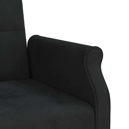 Schlafsofa mit Kissen Schwarz Samt