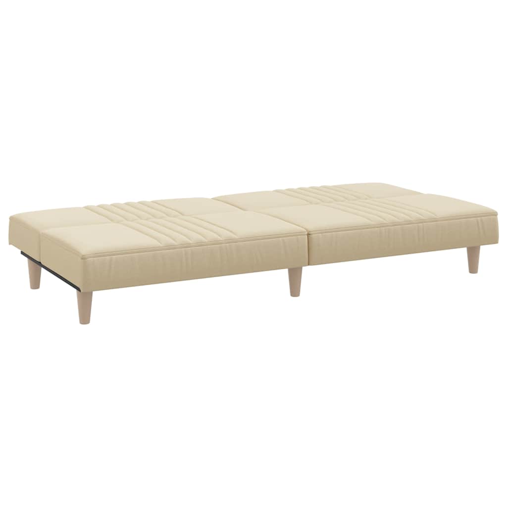 Schlafsofa Creme Stoff