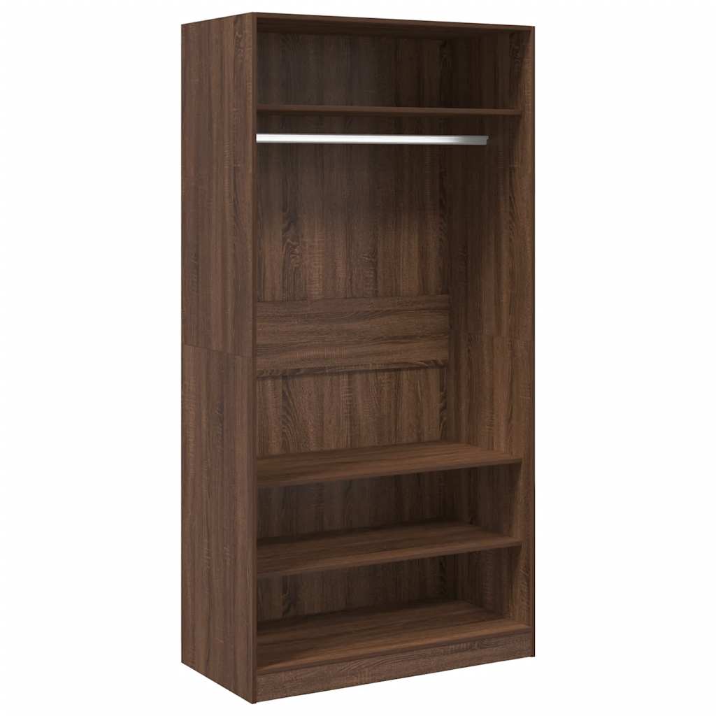 Kleiderschrank Braun Eiche-Optik 100x50x200 cm Holzwerkstoff