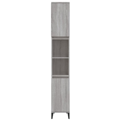 Badschrank Grau Sonoma 30x30x190 cm Holzwerkstoff