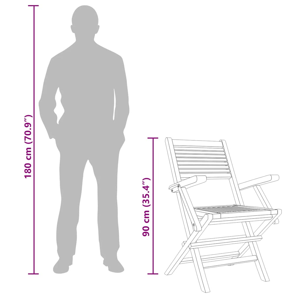 Gartenstühle 2 Stk. Klappbar 55x62x90 cm Massivholz Teak