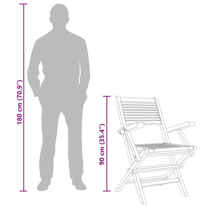 Gartenstühle 2 Stk. Klappbar 55x62x90 cm Massivholz Teak