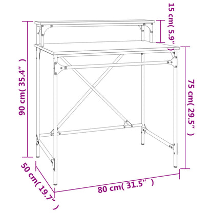 Schreibtisch Sonoma-Eiche 80x50x90 cm Holzwerkstoff und Eisen
