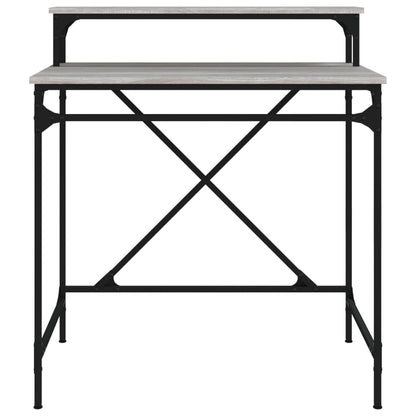 Schreibtisch Grau Sonoma 80x50x90 cm Holzwerkstoff und Eisen