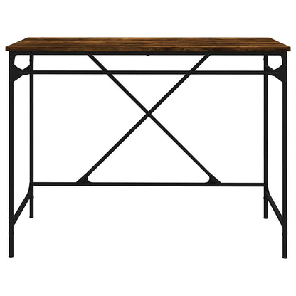 Schreibtisch Räuchereiche 100x50x75 cm Holzwerkstoff und Eisen