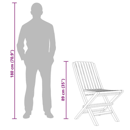 Gartenstühle 4 Stk. Klappbar 47x47x89 cm Massivholz Teak