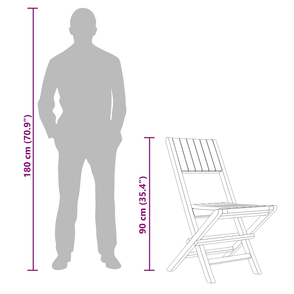 Gartenstühle 4 Stk. Klappbar 47x61x90 cm Massivholz Teak