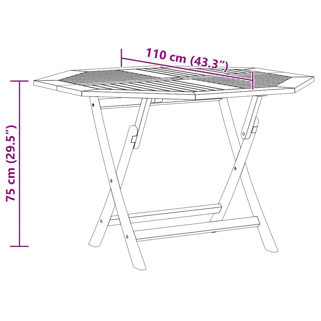 Gartentisch Klappbar 110x110x75 cm Massivholz Teak
