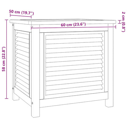 Gartenbox mit Beutel 60x50x58 cm Massivholz Teak