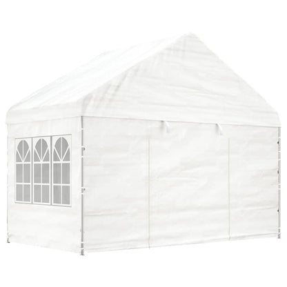 Pavillon mit Dach Weiß 8,92x4,08x3,22 m Polyethylen