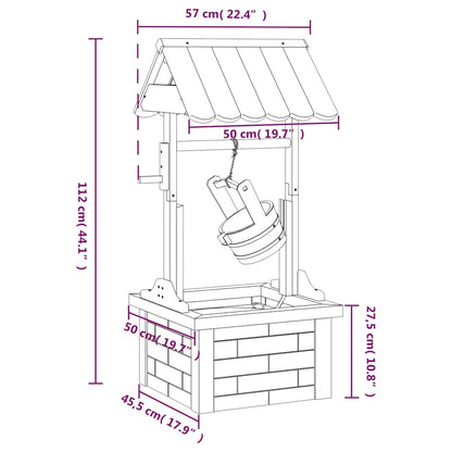 Wunschbrunnen mit Pumpe 57x50x112 cm Massivholz Tanne