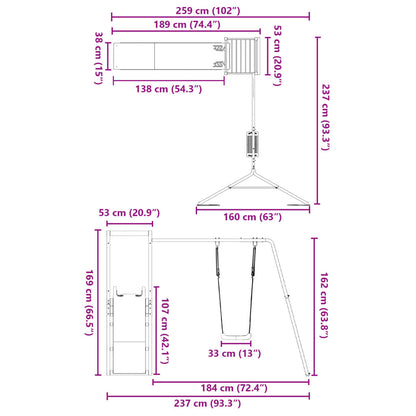 Spielturm Massivholz Kiefer