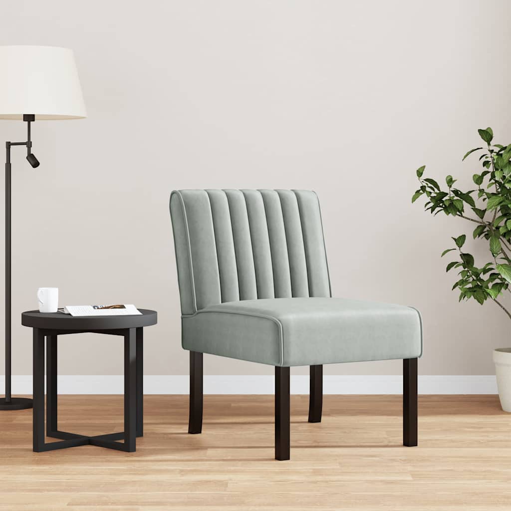 Polsterstuhl Hellgrau Samt