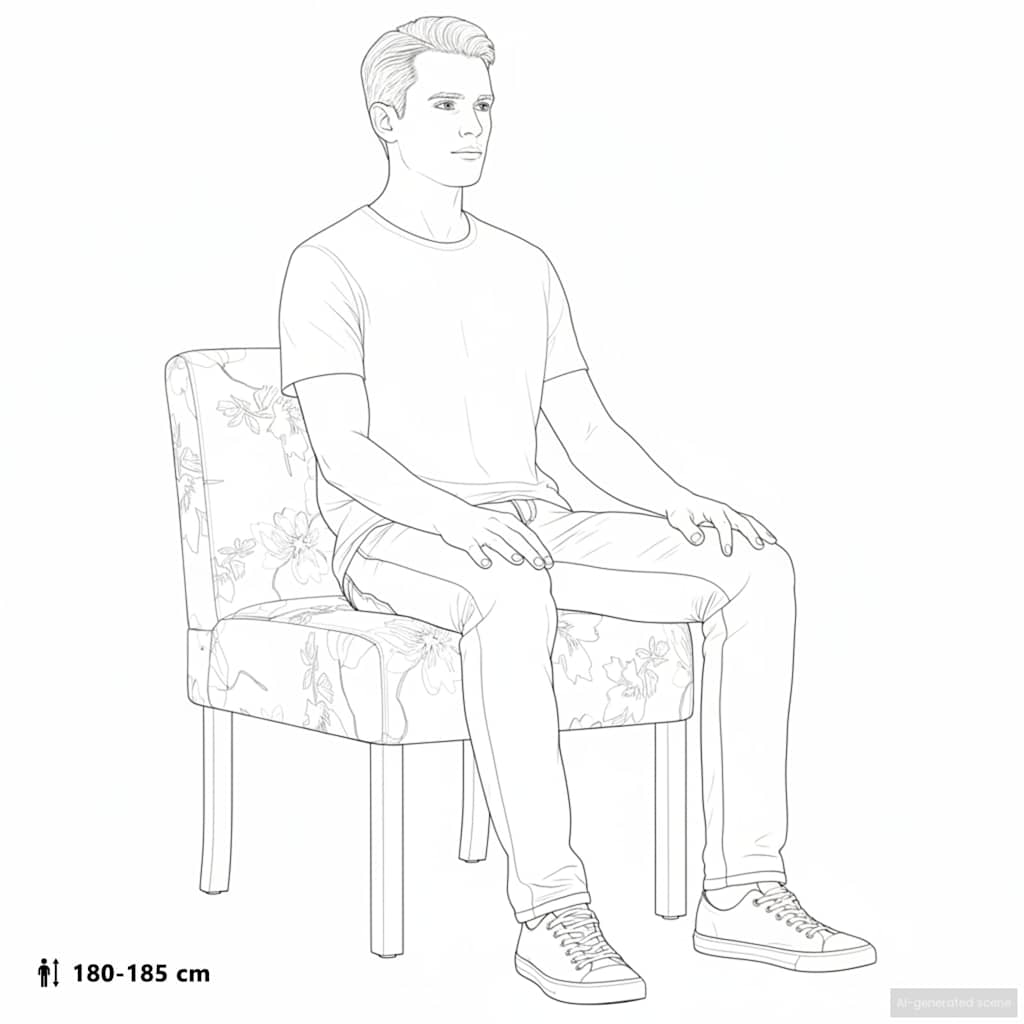 Polsterstuhl Blau Blumenmuster Stoff