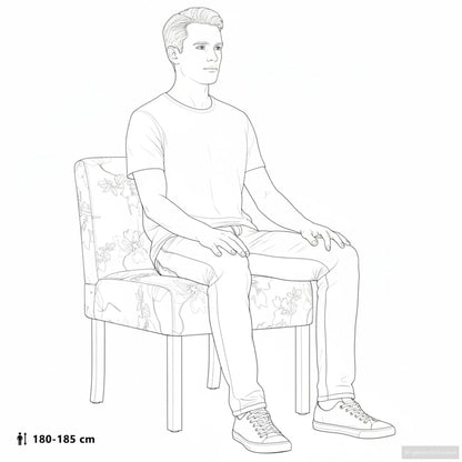 Polsterstuhl Blau Blumenmuster Stoff