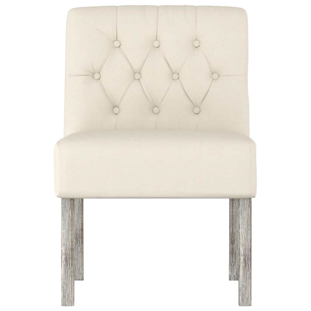 Sessel ohne Armlehne Leinen mit Knopfheftung