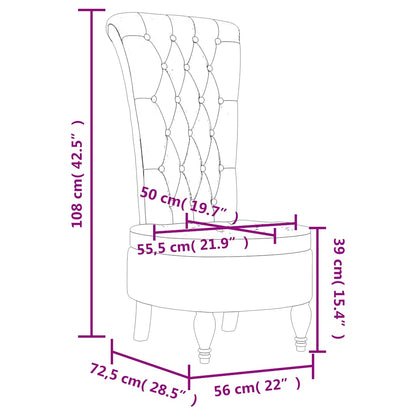 Polsterstuhl mit Hoher Rückenlehne Dunkelgrün Samt Knopfheftung