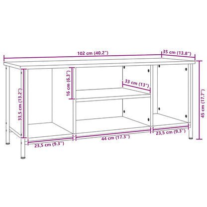 TV-Schrank Schwarz 102x35x45 cm Holzwerkstoff