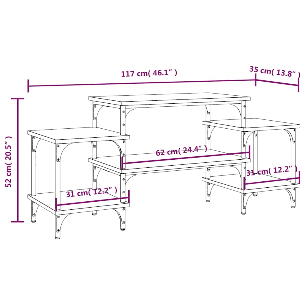 TV-Schrank Braun Eichen-Optik 117x35x52 cm Holzwerkstoff