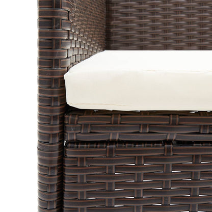 7-tlg. Garten-Essgruppe mit Kissen Braun und Schwarz