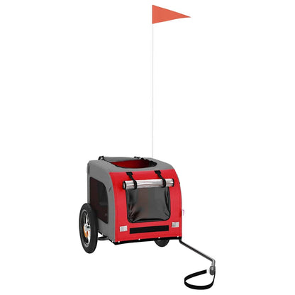 Fahrradanhänger Hunde Rot und Grau Oxford-Gewebe und Eisen