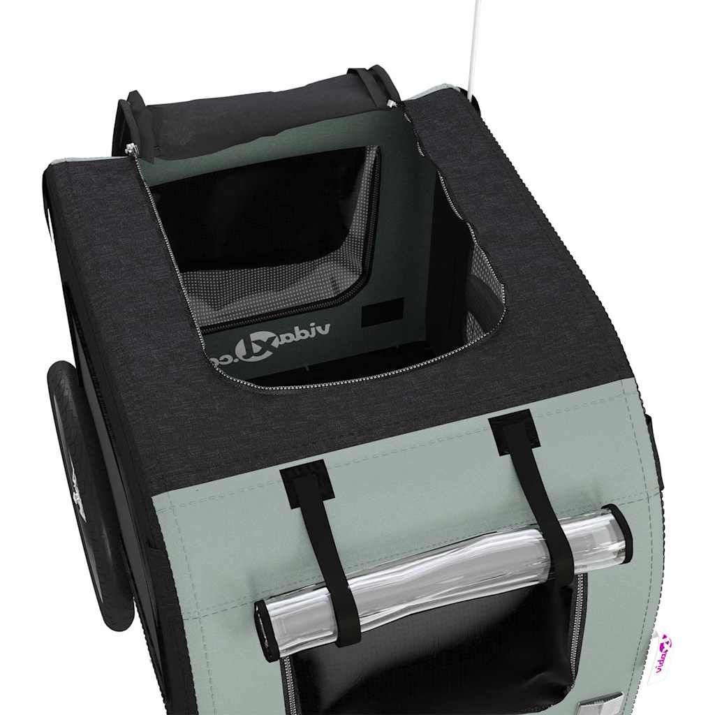 Fahrradanhänger Hunde Grau und Schwarz Oxford-Gewebe und Eisen