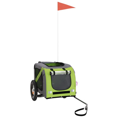 Fahrradanhänger Hunde Grün und Grau Oxford-Gewebe und Eisen