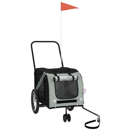 Fahrradanhänger Hunde Grau und Schwarz Oxford-Gewebe und Eisen