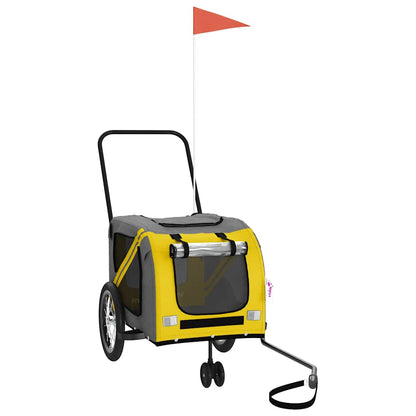 Fahrradanhänger Hunde Gelb und Grau Oxford-Gewebe und Eisen