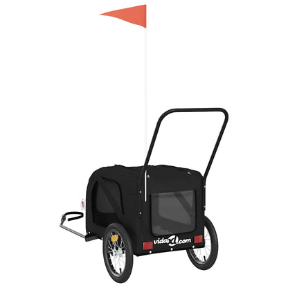 Fahrradanhänger Hunde Schwarz Oxford-Gewebe und Eisen