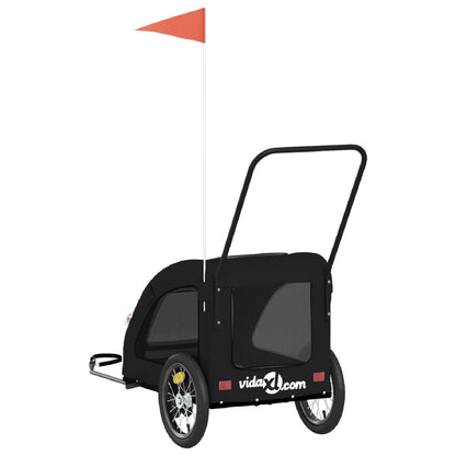 Fahrradanhänger Hunde Schwarz Oxford-Gewebe und Eisen