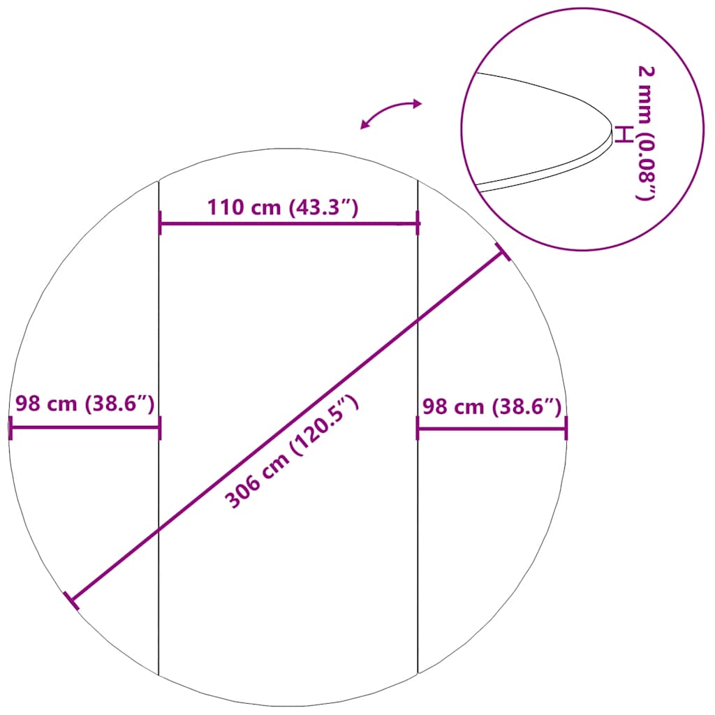 Pool-Bodentuch Hellgrau Ø306 cm Polyester Geotextil