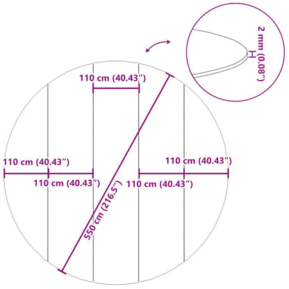 Pool-Bodentuch Hellgrau Ø550 cm Polyester Geotextil
