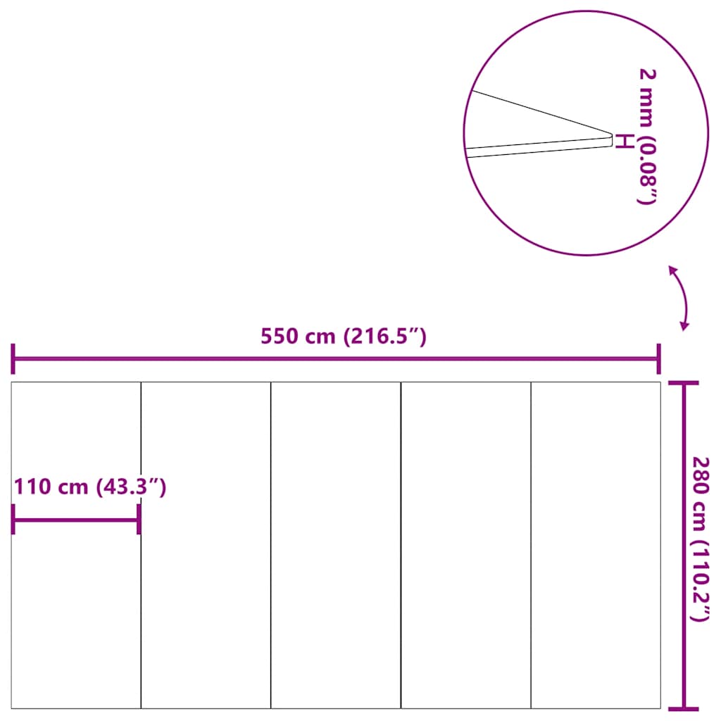 Pool-Bodentuch Hellgrau 550x280 cm Polyester Geotextil