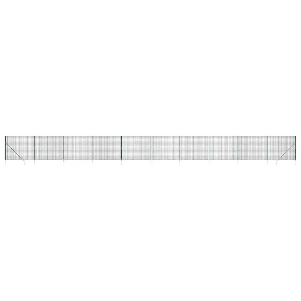 Maschendrahtzaun mit Bodenhülsen Grün 1,4x25 m