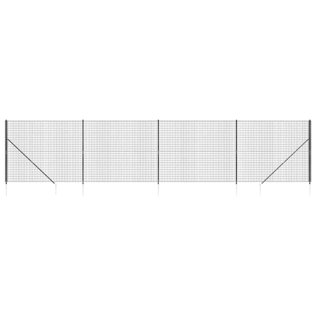 Maschendrahtzaun mit Bodenhülsen Anthrazit 2,2x10 m