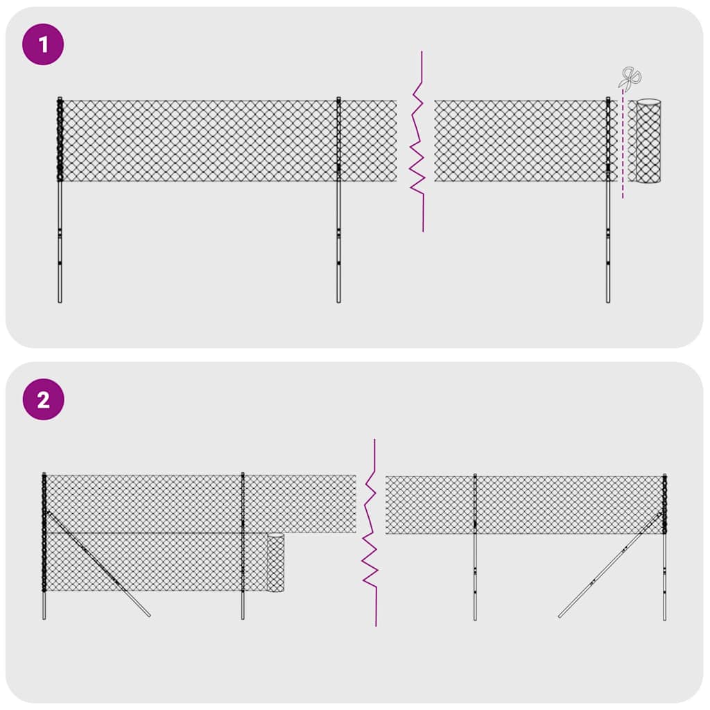Maschendrahtzaun mit Bodenflansch Anthrazit 1,8x25 m