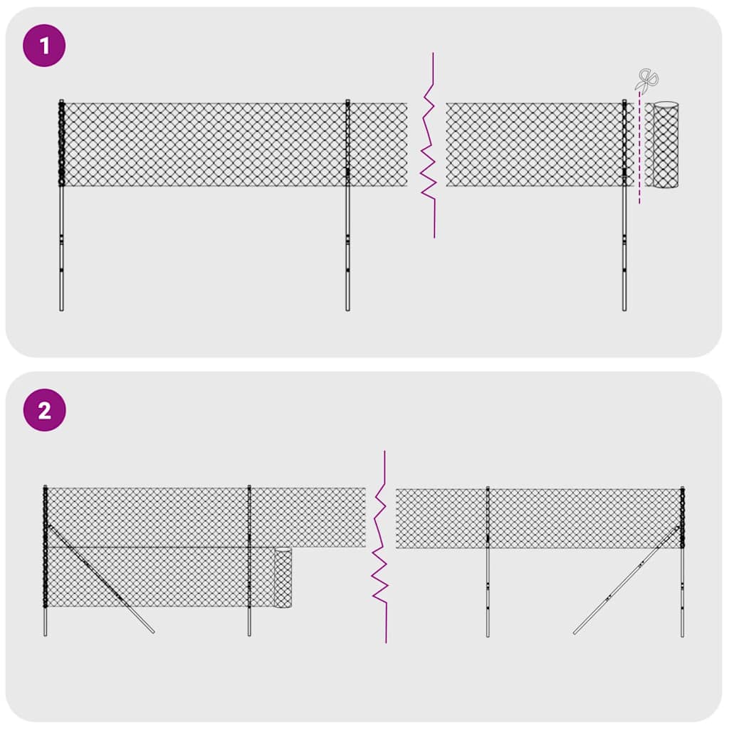 Maschendrahtzaun mit Bodenflansch Anthrazit 1,8x25 m
