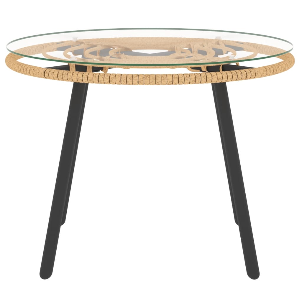 3-tlg. Garten-Lounge-Set mit Kissen Beige Poly Rattan