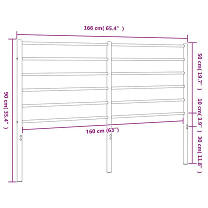 Ersatz-Kopfteil Metall Schwarz 160 cm