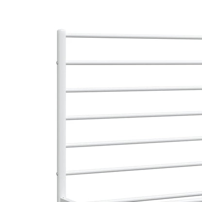 Bettgestell mit Kopfteil Metall Weiß 180x200 cm