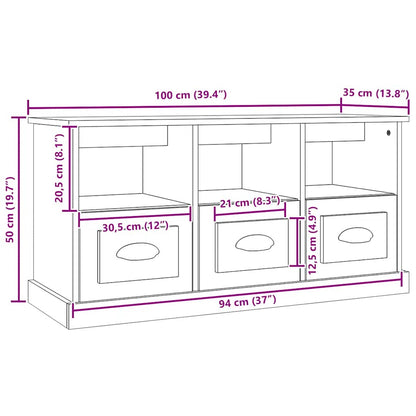 TV-Schrank Grau Sonoma 100x35x50 cm Holzwerkstoff