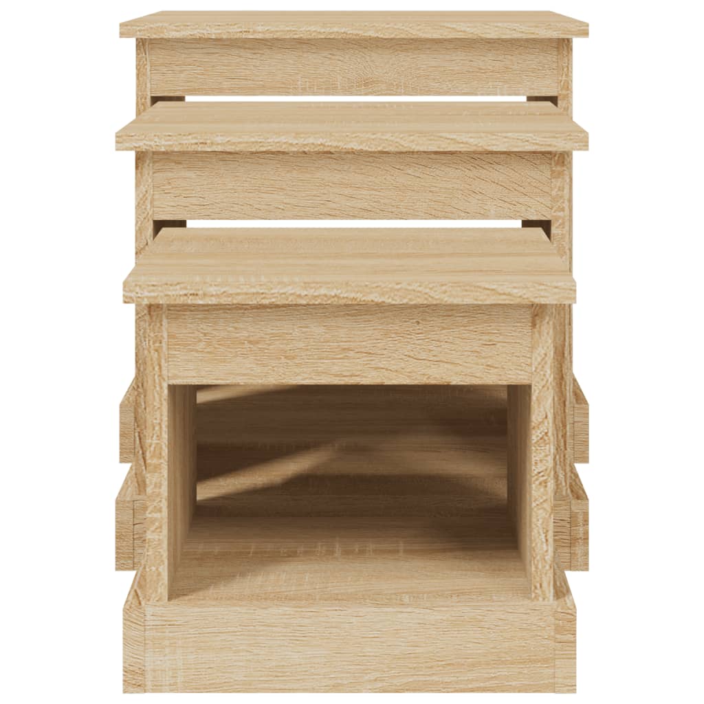 Couchtische 3 Stk. Sonoma-Eiche Holzwerkstoff