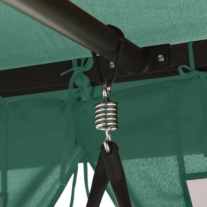 Gartenpavillon mit Hollywoodschaukel Grün Stoff & Stahl