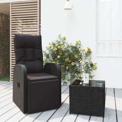 2-tlg. Garten-Lounge-Set Schwarz Poly Rattan & Stahl