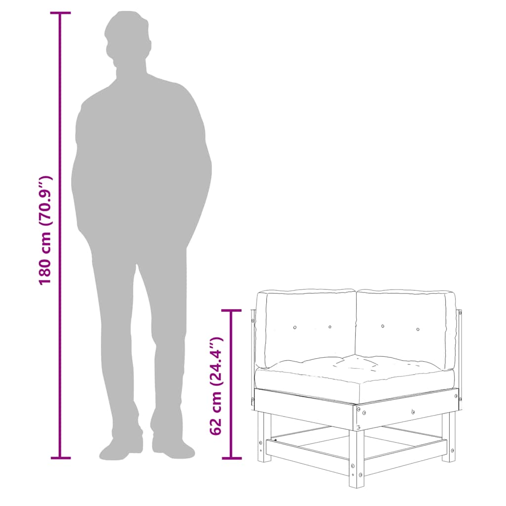 Ecksofa mit Kissen Massivholz Douglasie