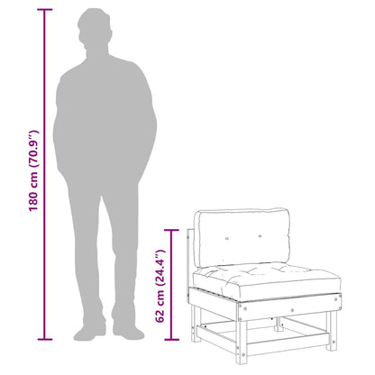 Mittelsofa mit Kissen Weiß Massivholz Kiefer