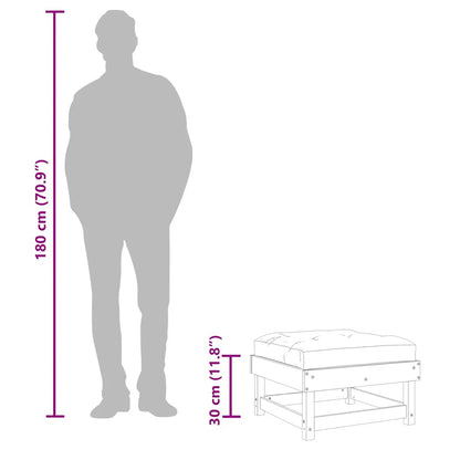 Gartenhocker mit Kissen Massivholz Douglasie